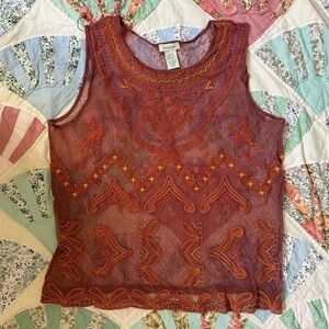 Sundance sheer beaded top